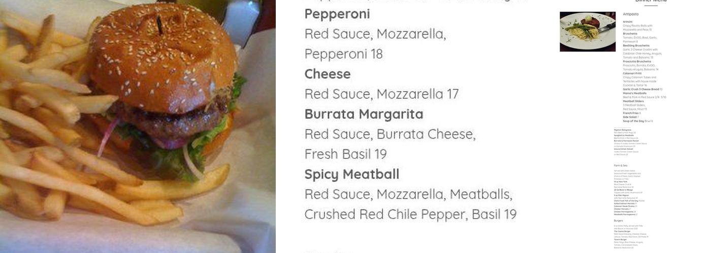 Cosmopolitan | Tavern & Italian Grill Menu