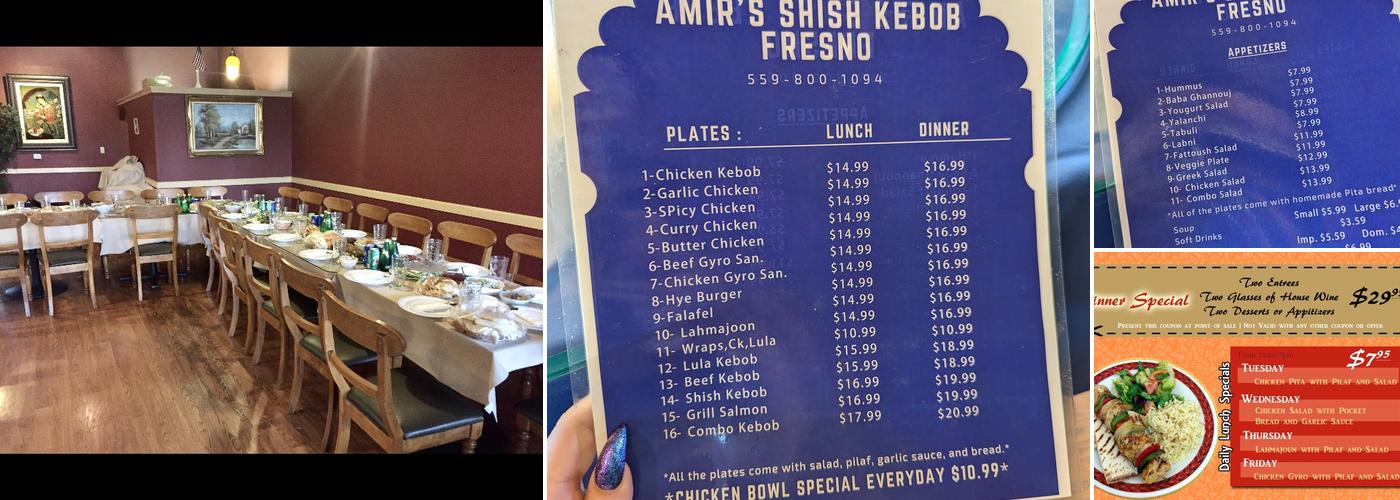 Amir's Shish Kabob of Fresno Menu