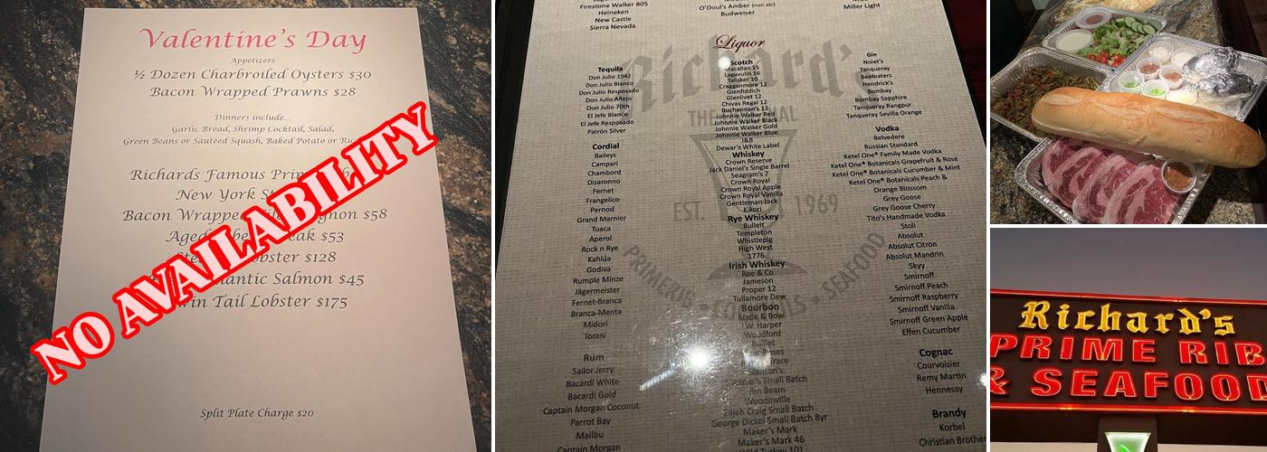 Richard’s Prime Rib & Seafood Menu