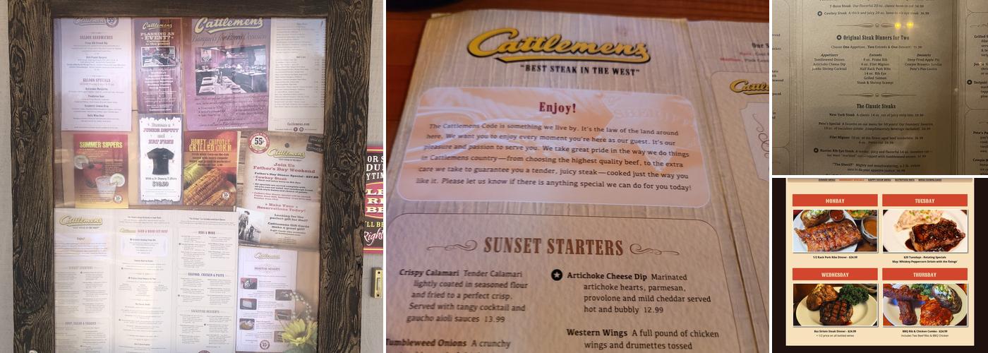 Cattlemens Menu