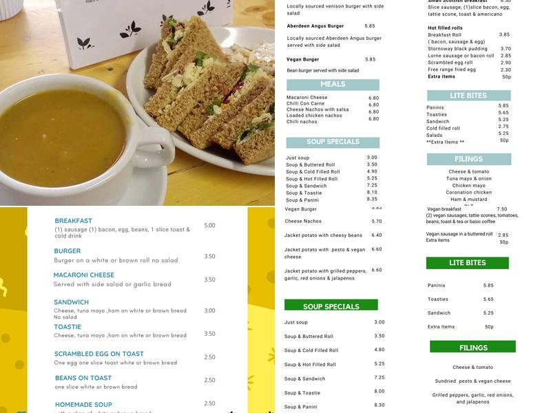 Holy Loch Coffee Shop Menu