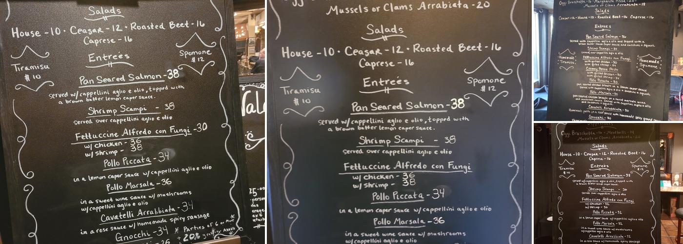 Oggi Cosi Si Mangia Menu