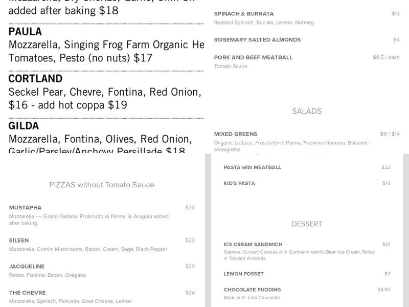 Masullo Menu