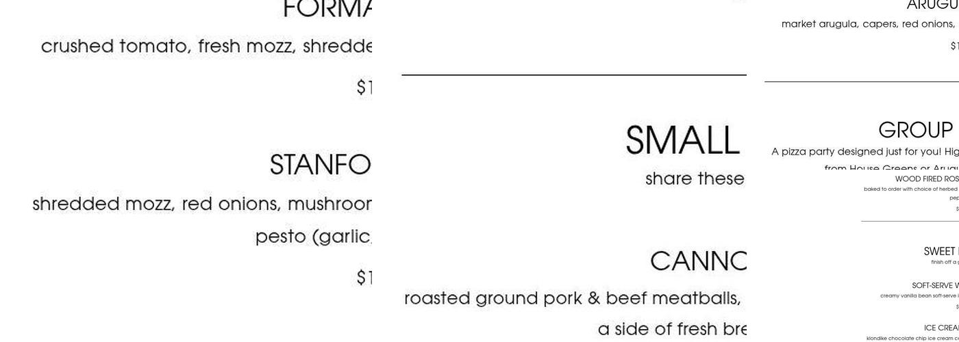 Federalist PIZZA Menu