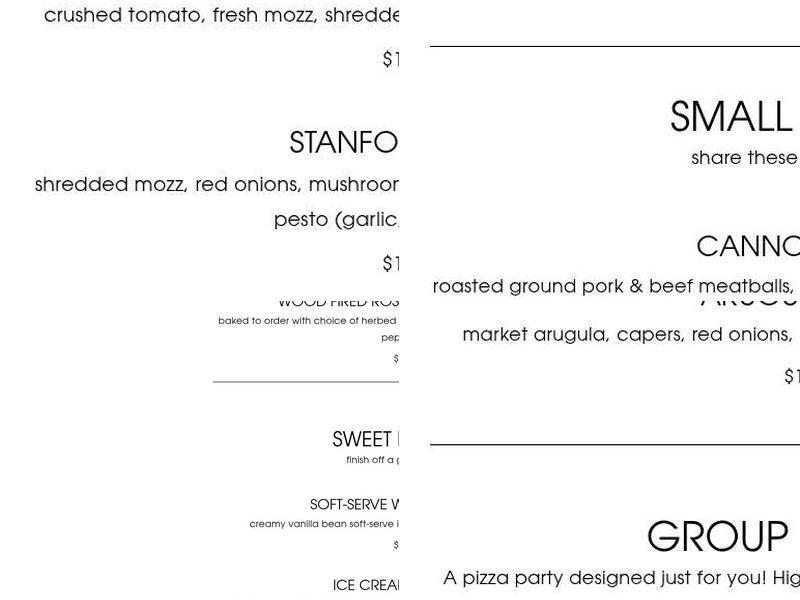 Federalist PIZZA Menu