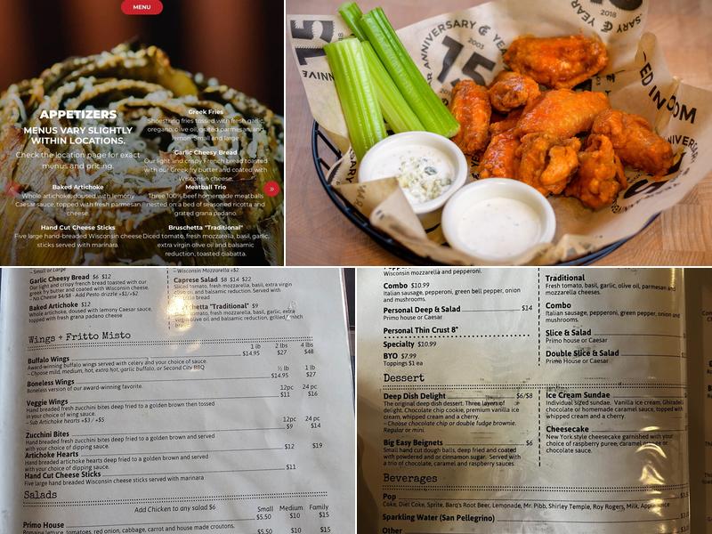 Chicago Fire Menu