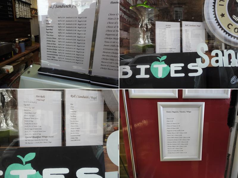 Bites Sandwich Shop Menu