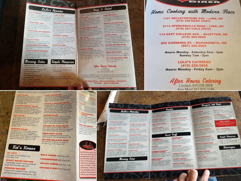 LuLu's Diner Menu