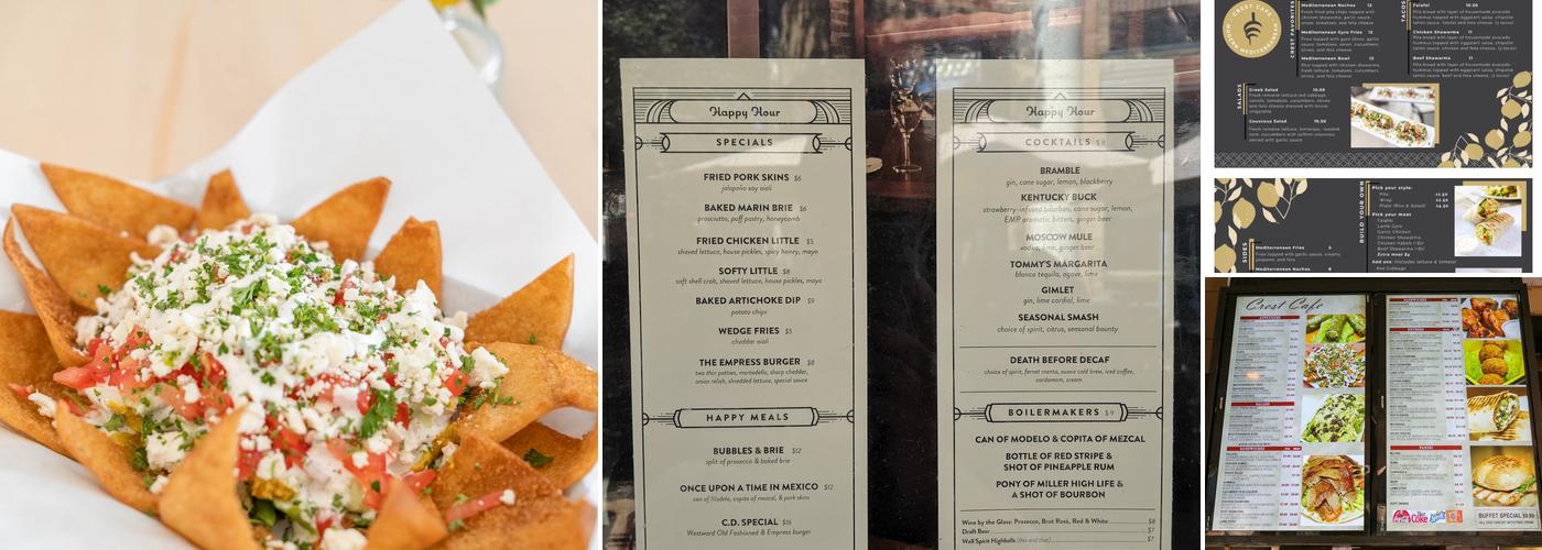 Crest Cafe Menu