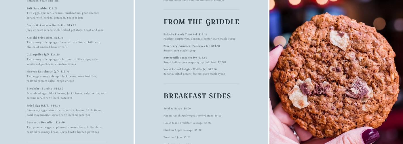 Café Bernardo Menu