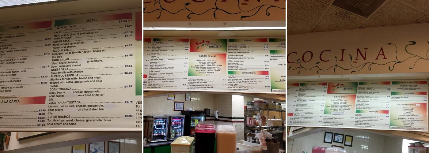 Alejandro's Taqueria Menu