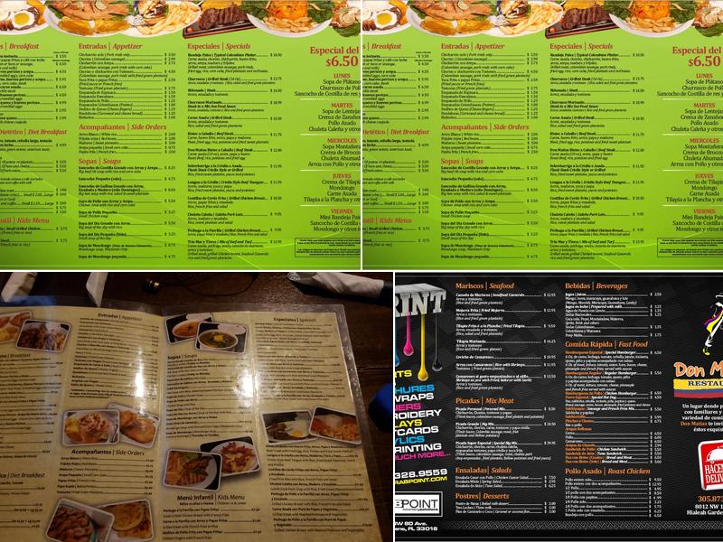 Don Matias Restaurant Menu