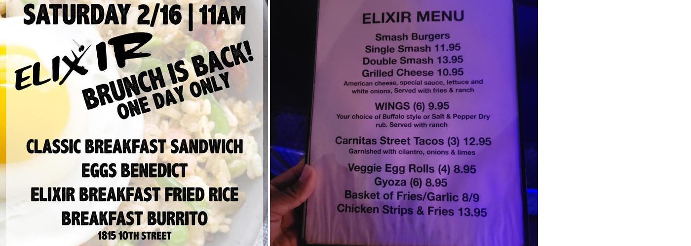 Elixir Bar & Grill Menu