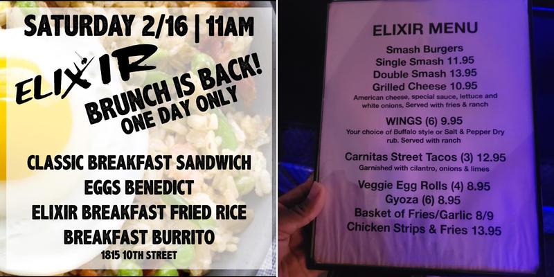 Elixir Bar & Grill Menu