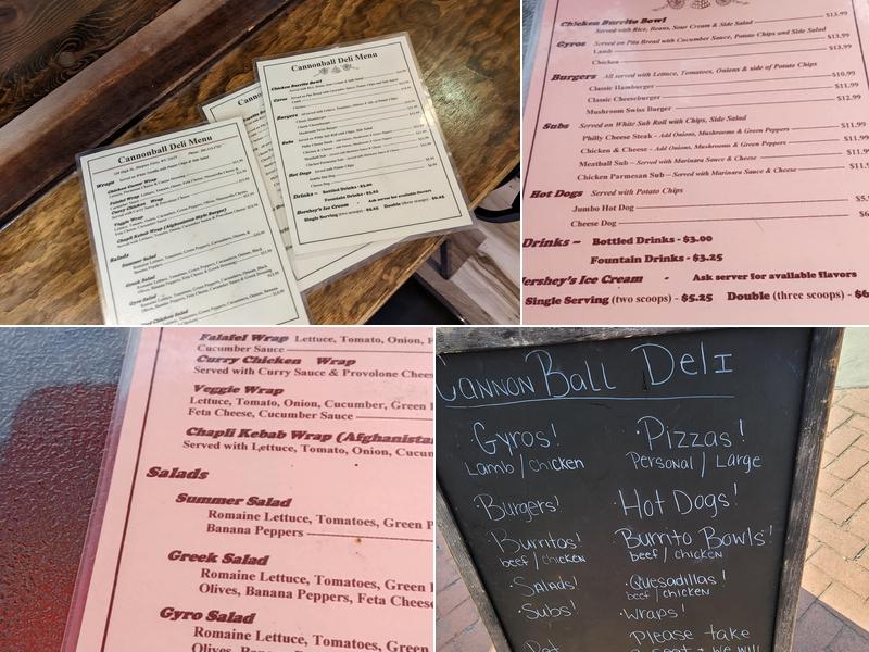 Cannonball Deli Menu