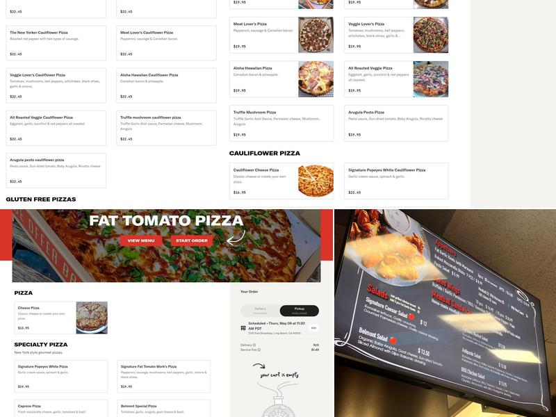 Fat Tomato Pizza Menu