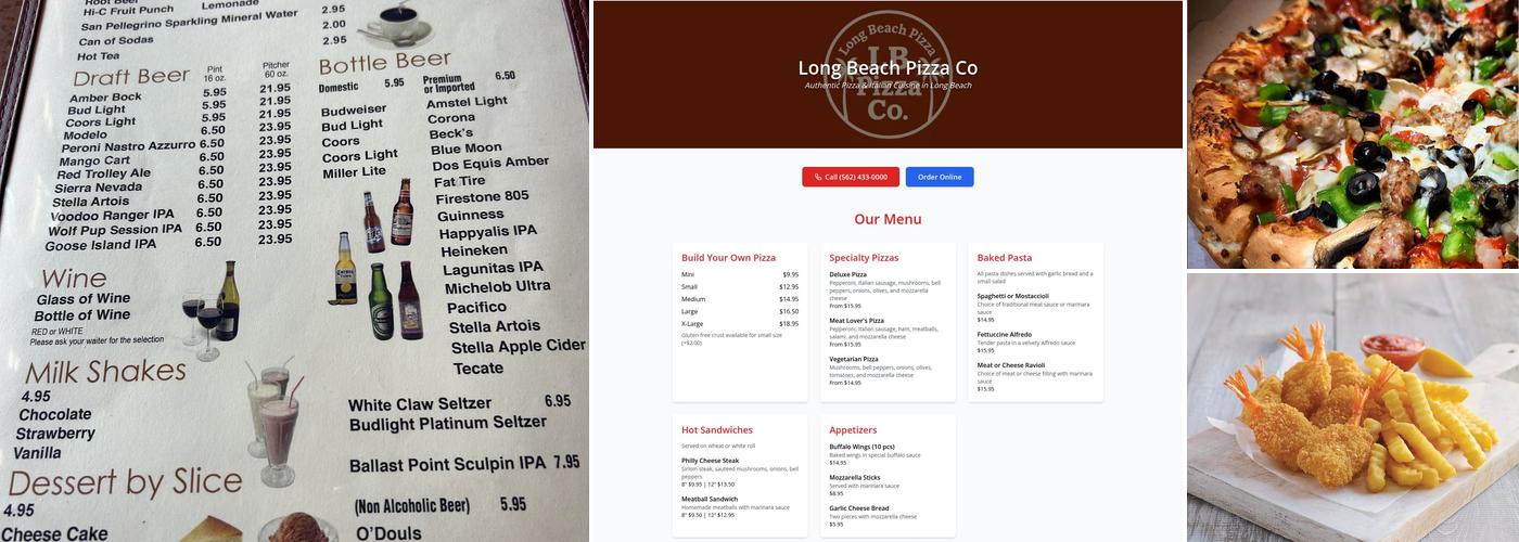 Long Beach Pizza Co Menu