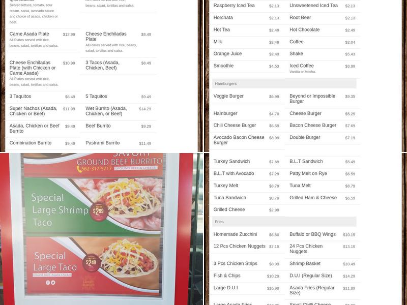 Savory Burger Menu