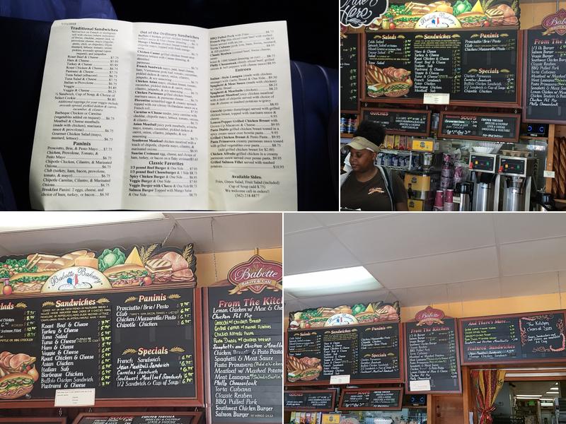 Babette Bakery Menu