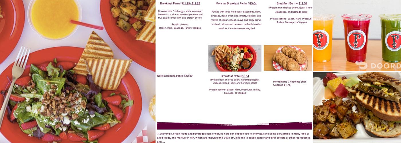 Paninis Menu