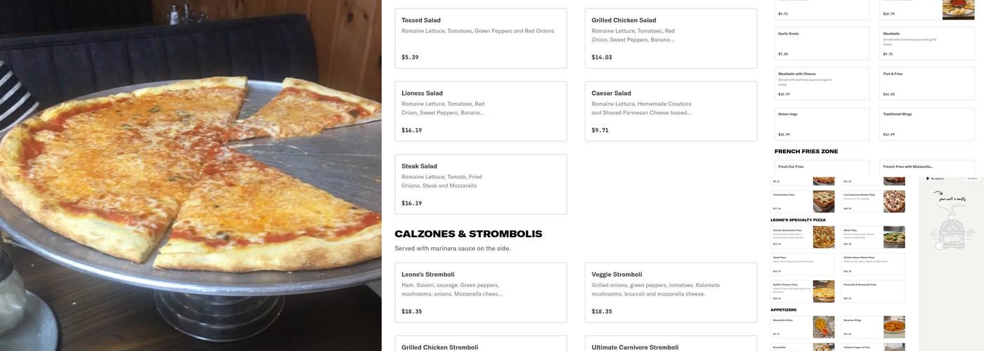 Pizza Leone LLC Menu