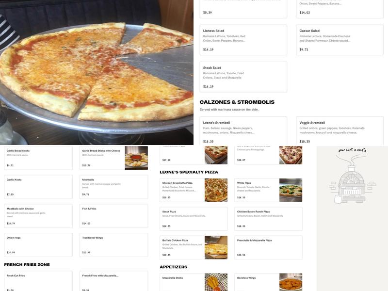 Pizza Leone LLC Menu
