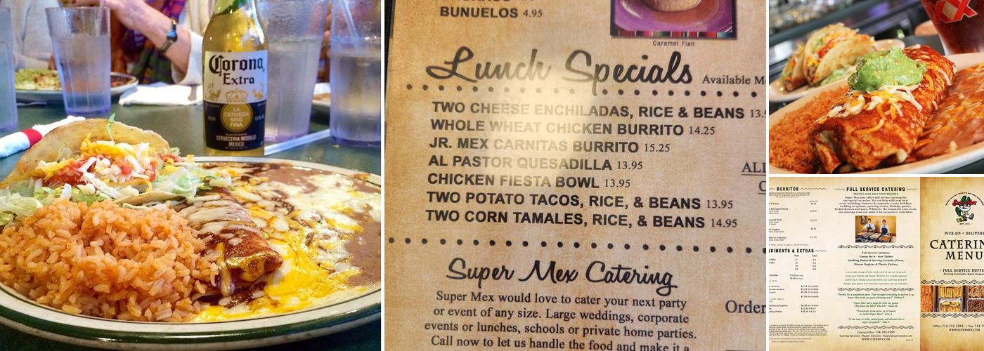 Super Mex Restaurant & Cantina Menu