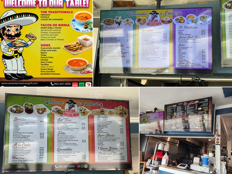 Cantarito Mexican Grill Menu