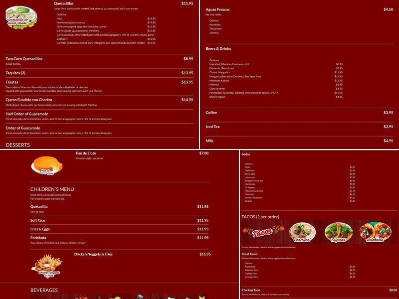 Tepechi Restaurant Menu