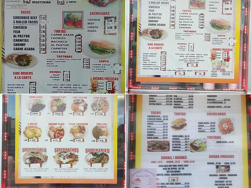 Alberta's Mexican Food Menu