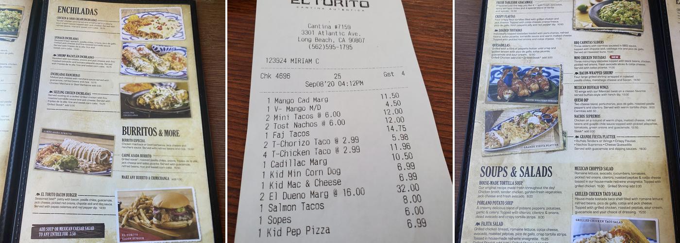 El Torito Menu