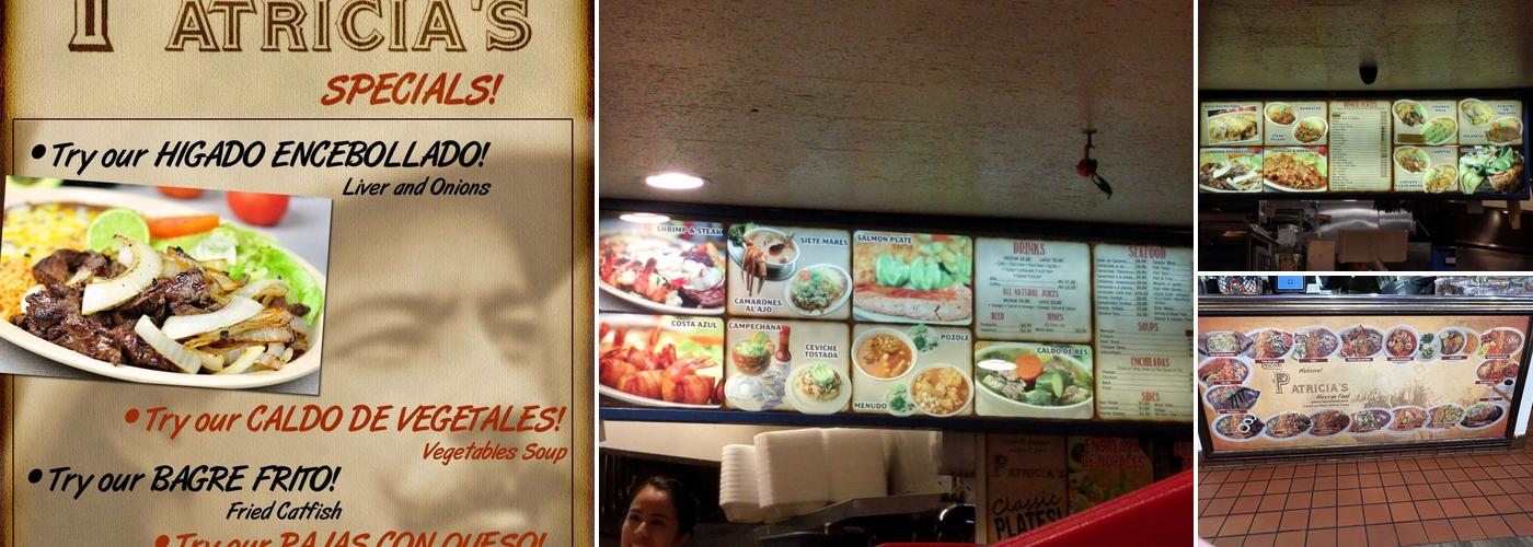 Patricia's Restaurant Menu