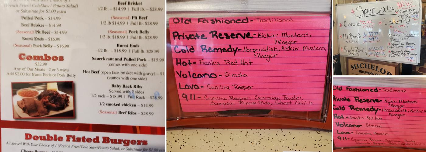 Chubby's Barbeque Menu