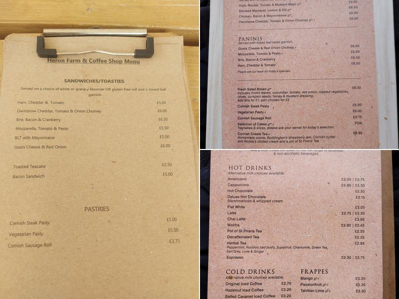 Heron Inn Farm & Coffee Shop Menu