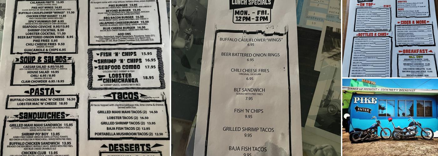 Pike Restaurant & Bar Menu