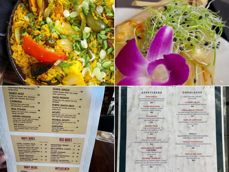 Alegria Cocina Latina Menu