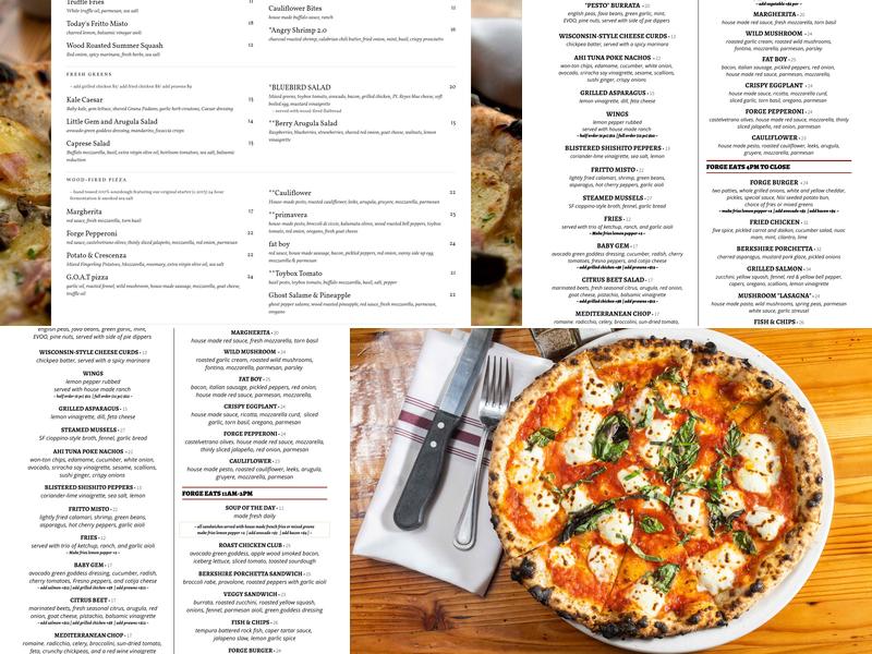 Forge Pizza Menu