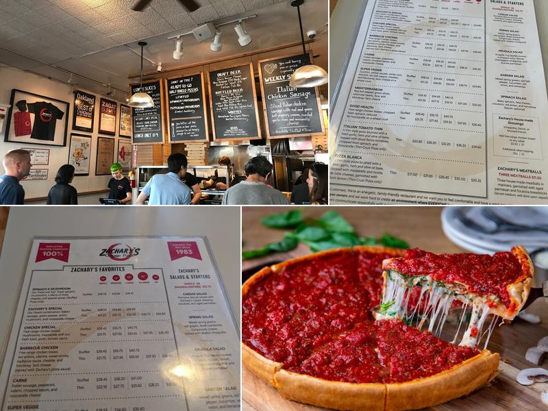 Zachary's Chicago Pizza Menu