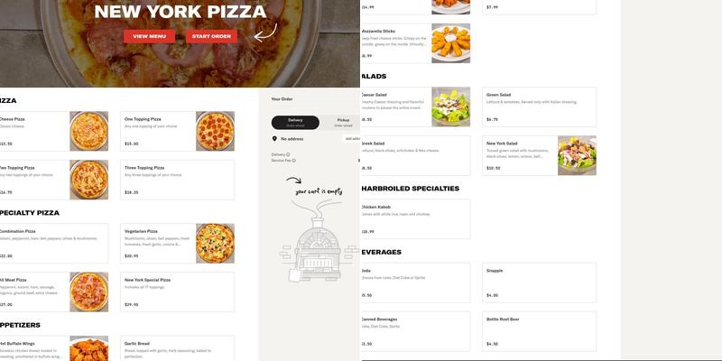 New York Pizza Menu