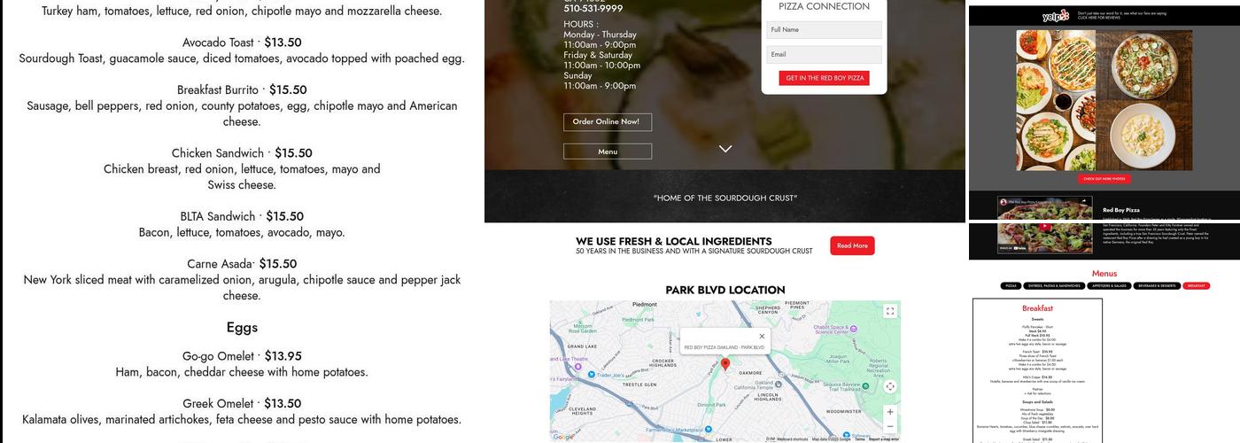 Red Boy Pizza on Leimert Menu