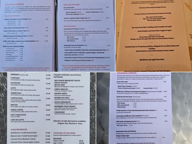 Red Onion Garden Café Menu