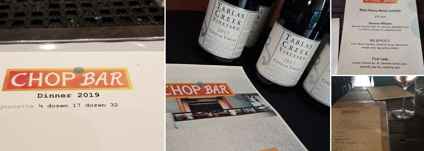 Chop Bar Menu