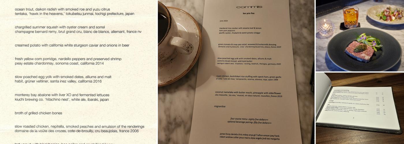 Commis Menu