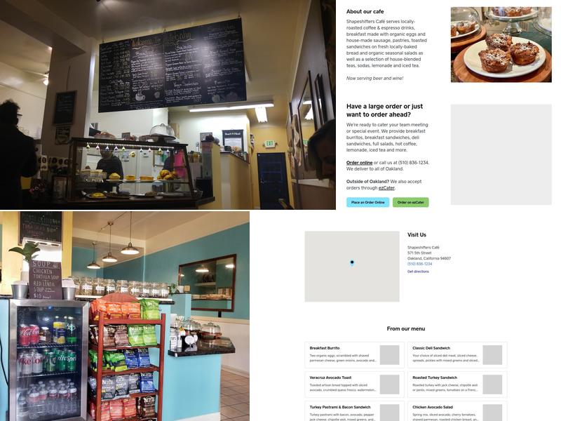 Shapeshifters Café Menu