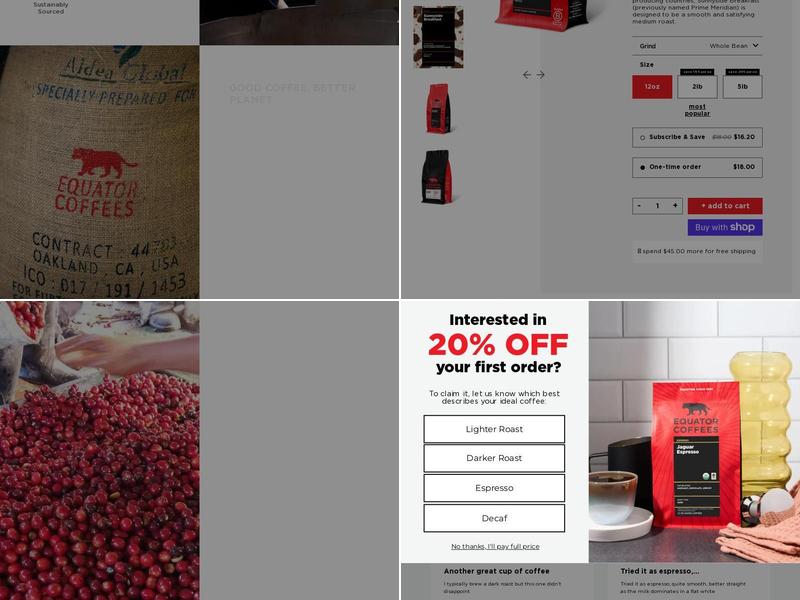 Equator Coffees Menu