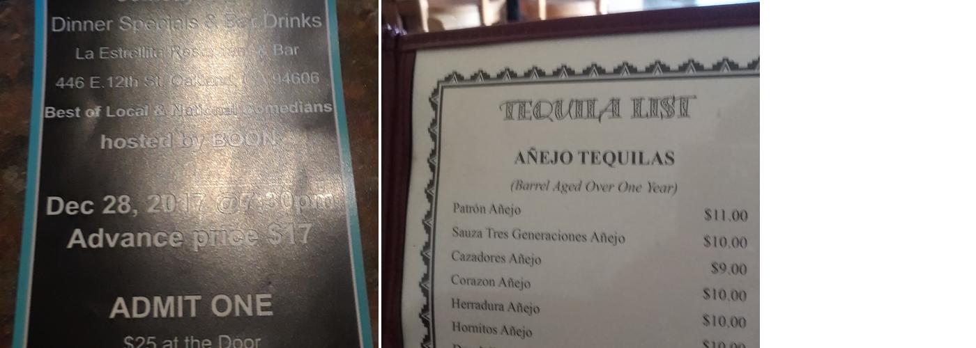 La Estrella Menu