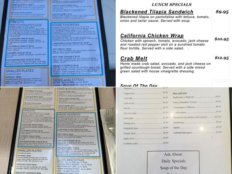 Lakeshore Cafe Menu