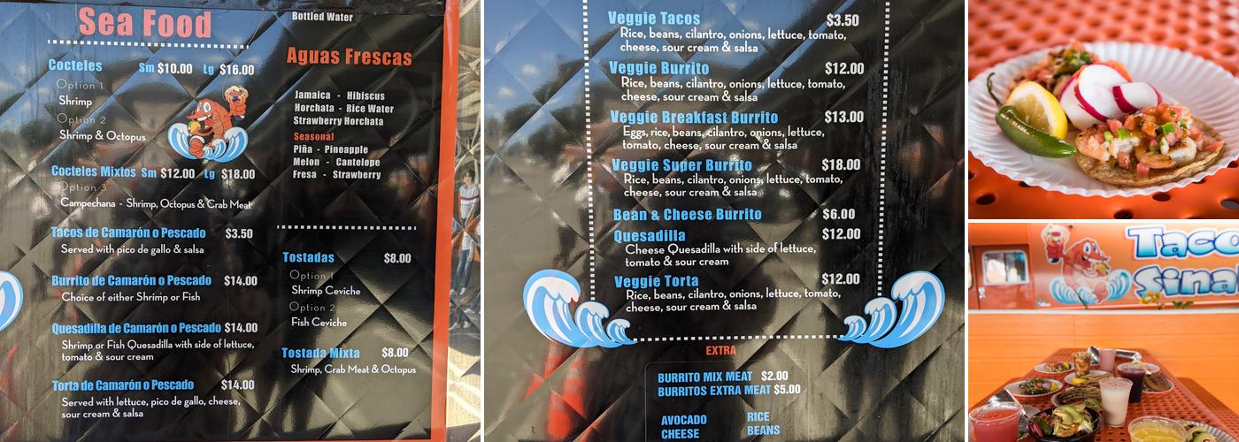 Tacos Sinaloa Menu