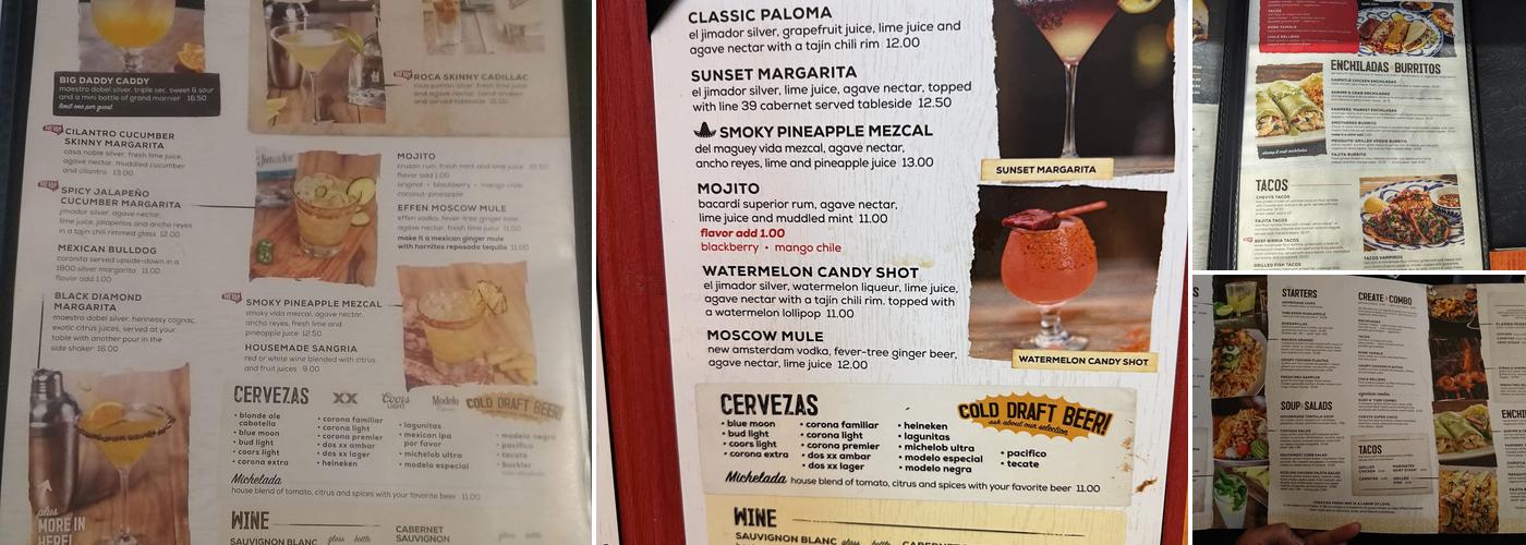 Chevys Menu