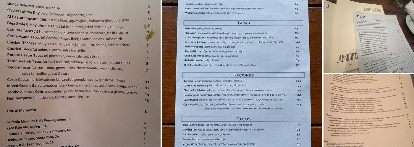 Bar César Menu
